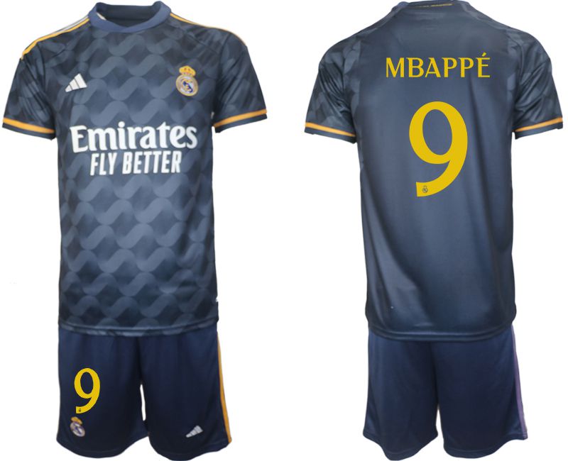 Men 2023-2024 Club Real Madrid away blue #9 Soccer Jersey->customized soccer jersey->Custom Jersey